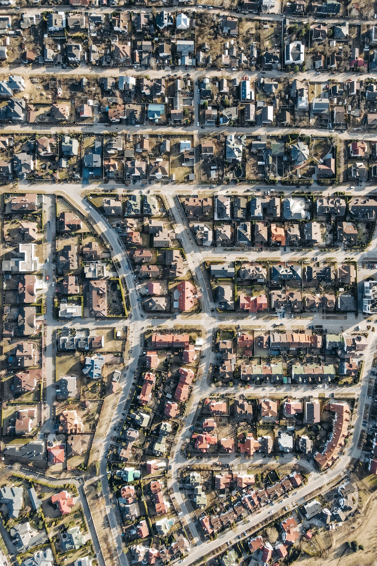 Residential streets seen from above